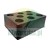 Black rectangular rubber bumper with mounting holes on a white background.