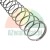 Metallic compression spring with a spiral design isolated on a white background.