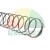 Metal helical compression spring on a white background.