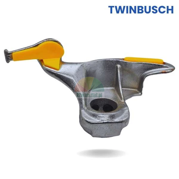 Steel mounting head for Twin Busch tire changer with yellow protection pads