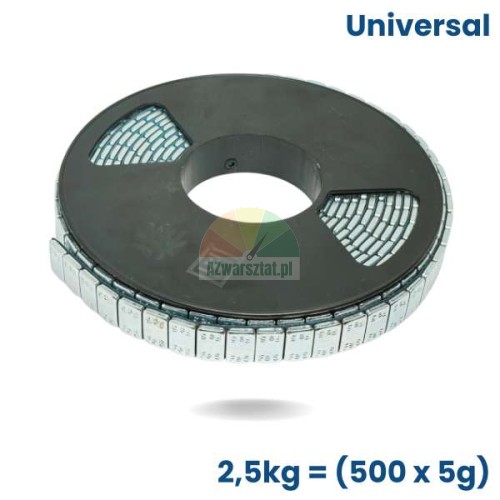 Adhesive wheel weights on a roll for alloy rims 500 x 5g (2.5kg)
