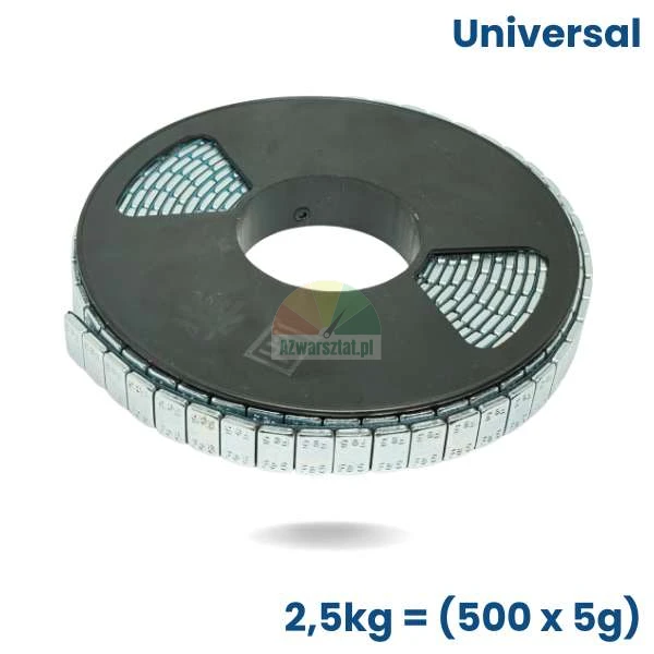 Adhesive wheel weights on a roll for alloy rims 500 x 5g (2.5kg)