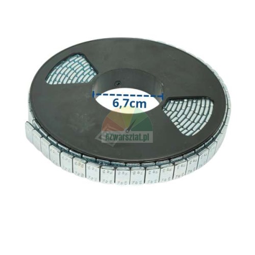 Adhesive wheel weights for alloy rims on a roll 500 x 5g (2.5kg), inner diameter 6.7cm