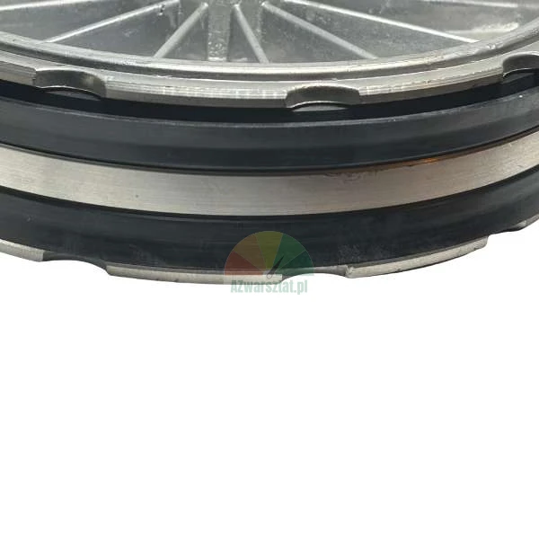 Close-up of a metal component with two black rubber gaskets
