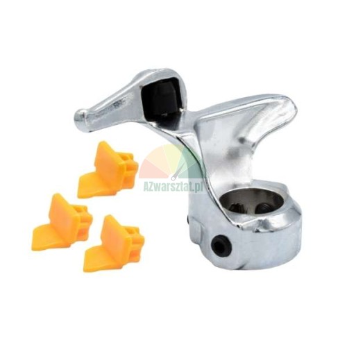 Motorcycle wheel demount head with roller and 3 inserts