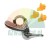 Metal tire changer mounting head with three orange plastic protection inserts.