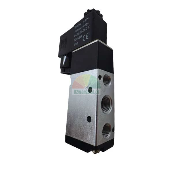 Pneumatic solenoid valve DC24V with black coil and silver body.