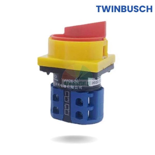 Replacement Twin Busch: Main switch 20A with red knob and yellow housing