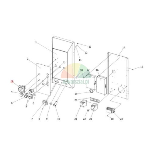Replacement Twin Busch: Main switch 20A on technical drawing