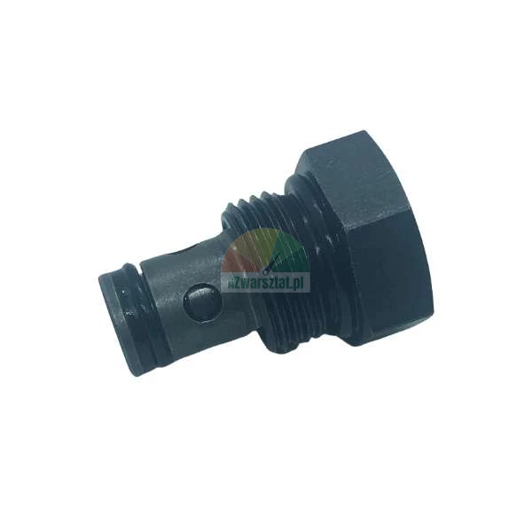 Black hydraulic metal component with thread and O-rings