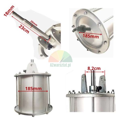 Complete aluminum fender actuator 186mm with 23cm rod.