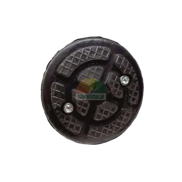 Black rubber foot with textured grip and two mounting screws