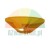 Orange silicone splash guard with a side cutout