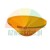 Yellow cone-shaped plastic component with a side cutout.