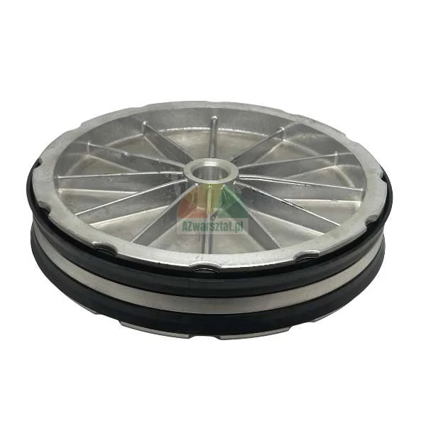 Aluminum piston with two rubber gaskets.