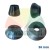Set of four black centering cones for a wheel balancer with a 36 mm shaft diameter