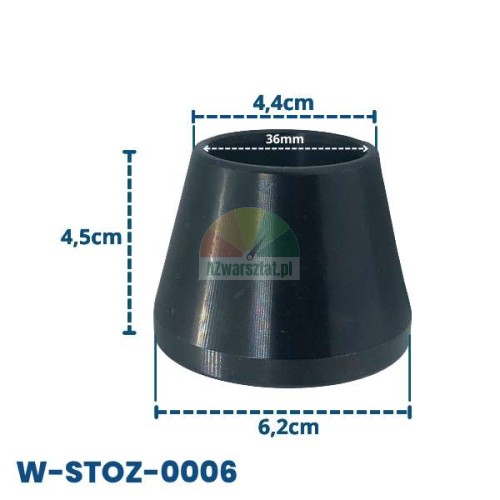 Wheel balancer cone for 36mm shaft, dimensions 4.5x4.4x6.2 cm