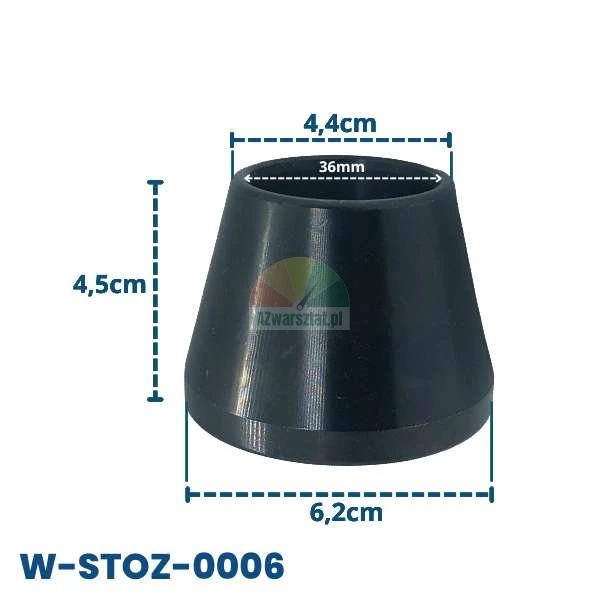 Wheel balancer cone for 36mm shaft, dimensions 4.5x4.4x6.2 cm