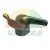 Metal lever component for machinery with a yellow safety tip