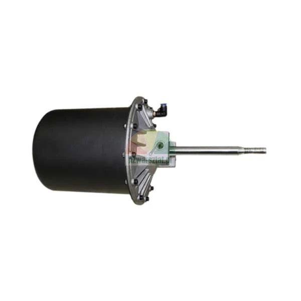 Single-acting pneumatic cylinder with a black housing and a metal piston rod.