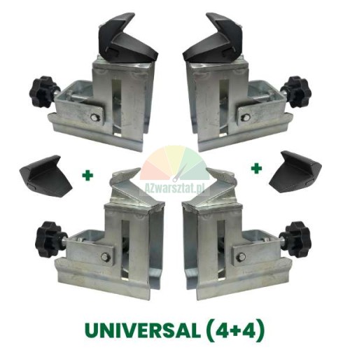 Set of 4 motorcycle tire changer jaw adapters Type B with 4 plastic covers.