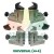 Set of 4 motorcycle tire changer jaw adapters Type B with 4 plastic covers.