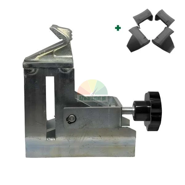 Metal mounting bracket with a black star knob and four additional plastic protective caps.