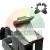 Metal mounting bracket with a set of four black protective caps.