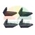 Set of four black plastic L-shaped mounting clips displayed on a white background.