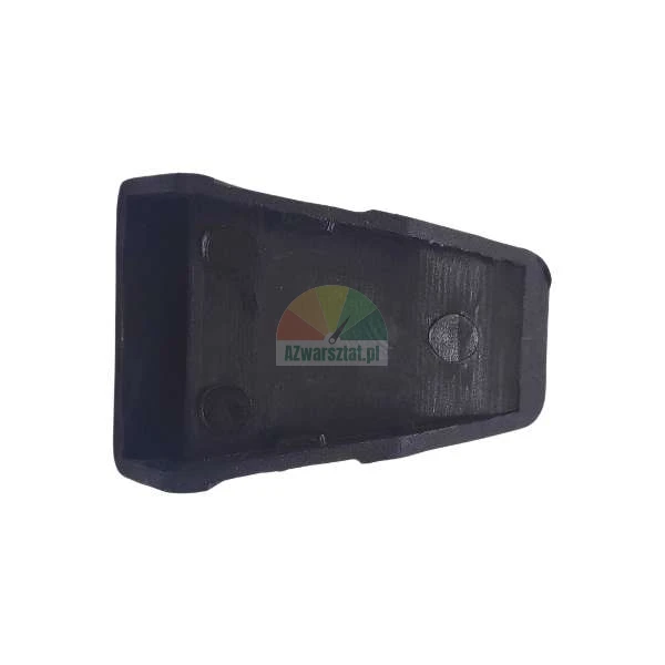 Black rubber or plastic protective cap with a trapezoidal shape, interior view.
