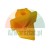 Yellow plastic furniture mounting clip on a white background