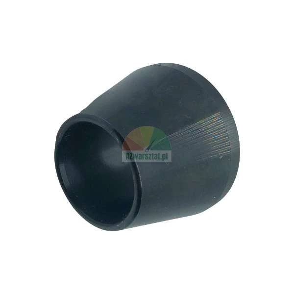 Black rubber conical cap on a white background