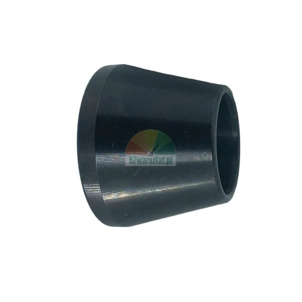 Black tapered spacer or cone-shaped bushing on a white background.