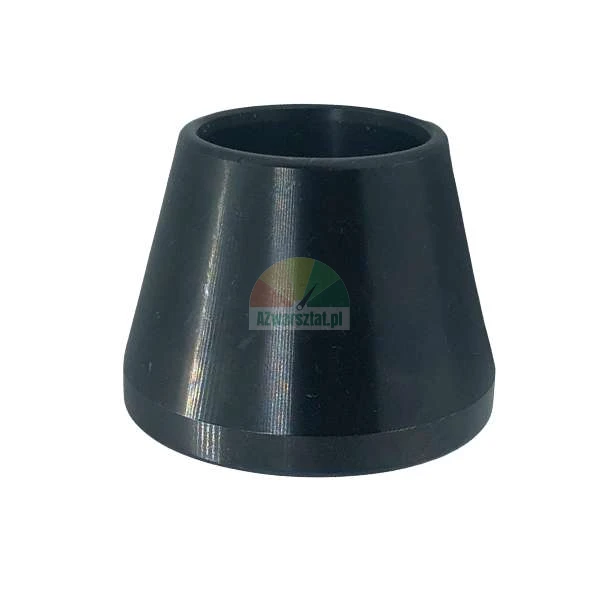 Black conical spacer bushing or technical washer on a white background.
