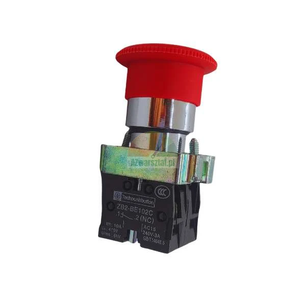 Red emergency stop mushroom push button ZB2-BE102C with NC contact block