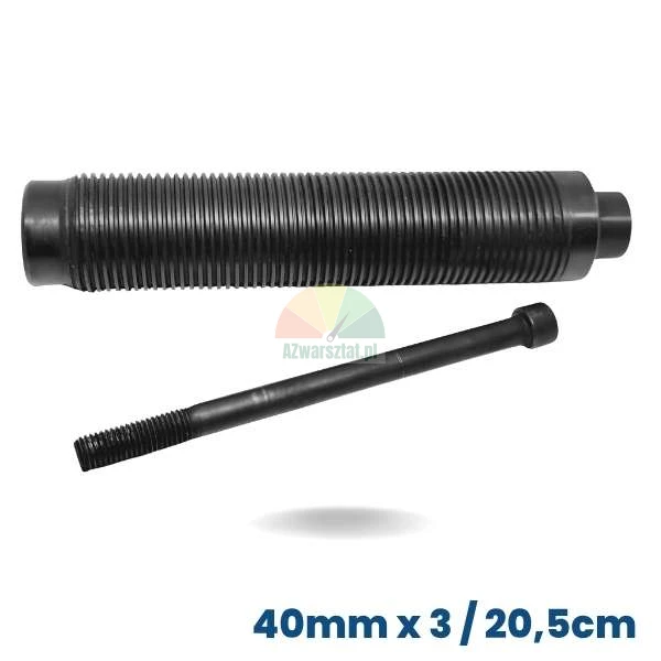 Threaded wheel balancer shaft 40mm diameter and 20.5cm length with mounting bolt
