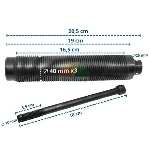 Wheel balancer shaft 40mm 20.5cm with mounting bolt
