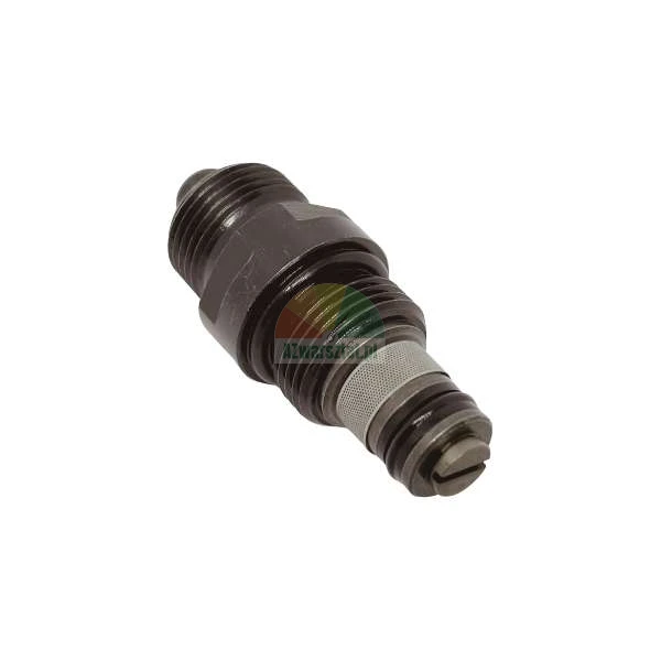 Metal hydraulic cartridge valve with threads and a fine mesh filter
