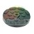 Black round rubber jack pad for car lift with a non-slip surface.