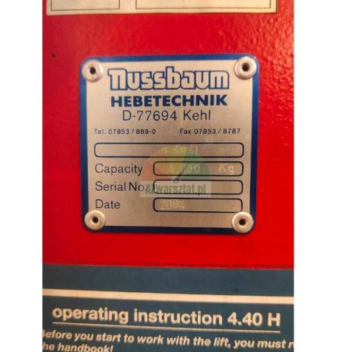 Steel cable for Nussbaum 4.40H lift (7.82m)