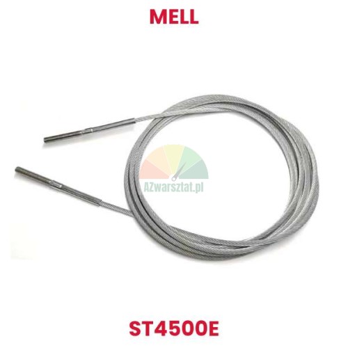 Replacement steel cable ST4500E for Mell lift, coiled with metal terminals.