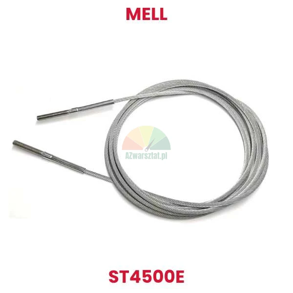 Replacement steel cable ST4500E for Mell lift, coiled with metal terminals.