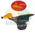 Tire changer duck head tool with yellow plastic rim protection inserts.
