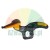 Black tire changer mounting head with yellow protective inserts.