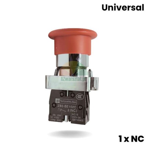 Red metal mushroom push button (1NC)