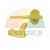 Two yellow plastic structural elements or spare parts on a white background