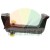 Black metal bracket with yellow adjustment knobs on a white background.