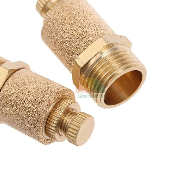 Brass sintered bronze pneumatic muffler with adjustable throttle