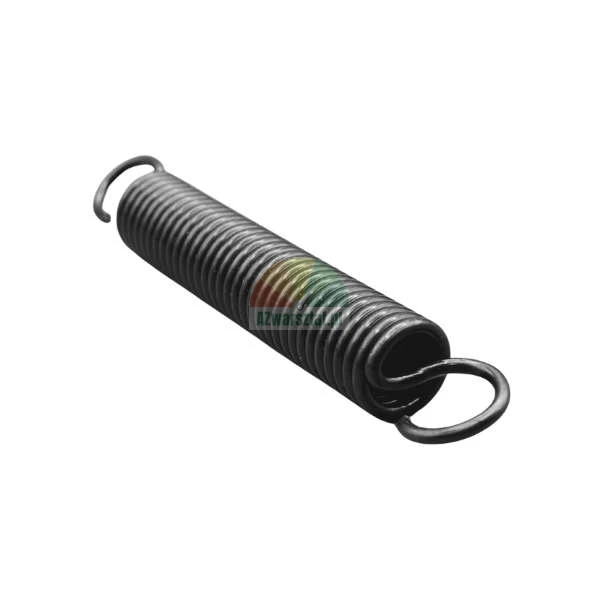 Black steel tension spring with hooks at both ends