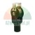 Black industrial pulley with a silver metal bracket and cylindrical base.